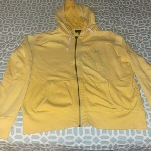 Yellow polo hoodie for sell only worn once